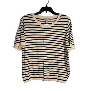 H&M Striped Short Sleeve Sweater, Size XL